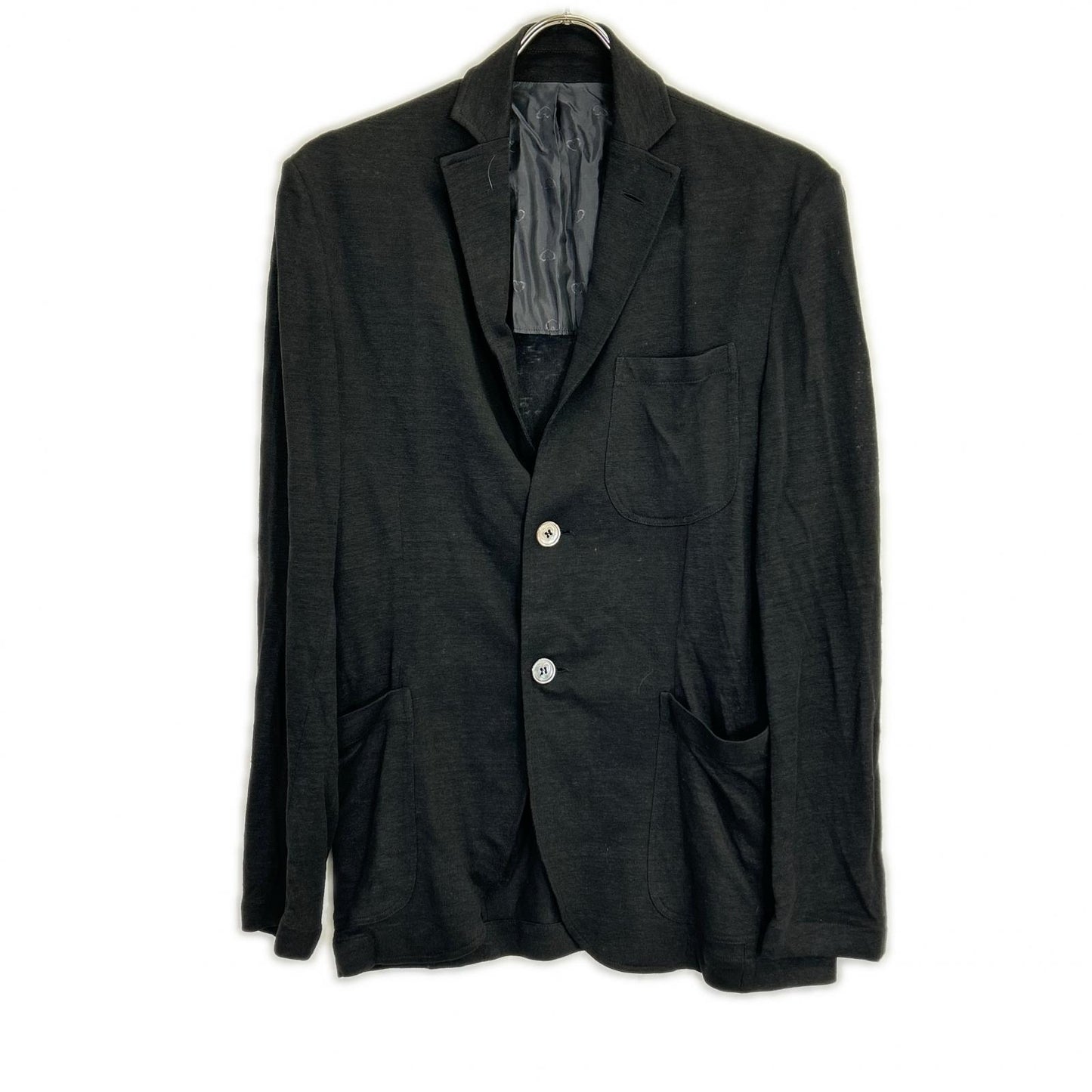 Cruciani CU17.200 Black 100% Linen Jersey Tailored Jacket 44