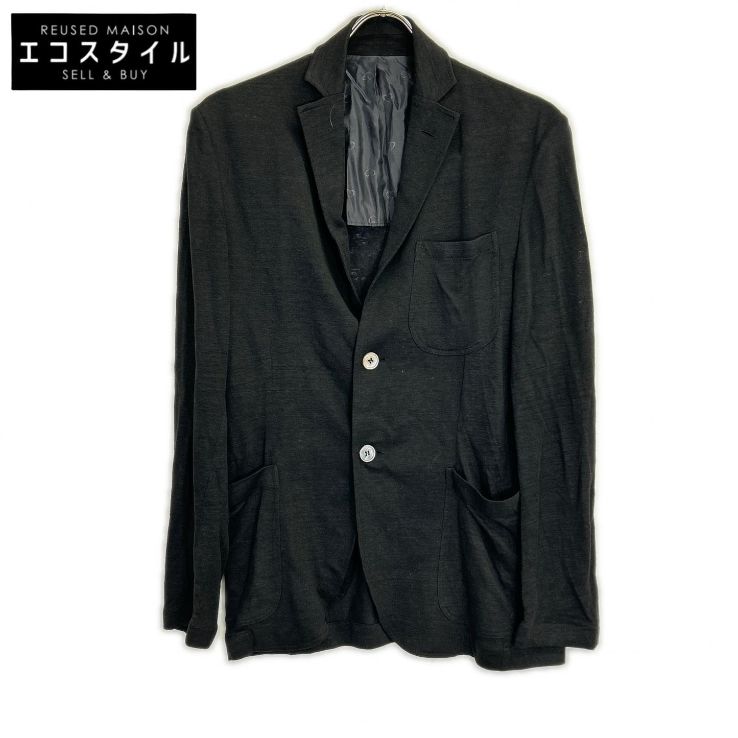 Cruciani CU17.200 Black 100% Linen Jersey Tailored Jacket 44