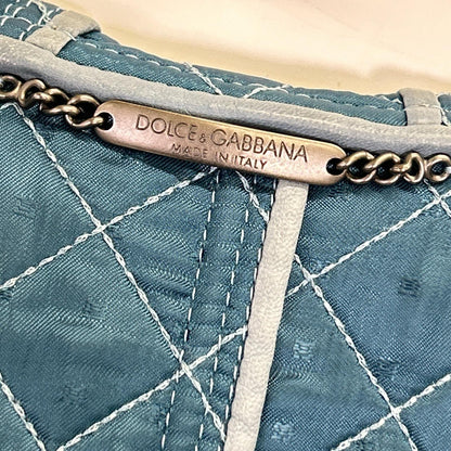 DOLCE&GABBANA ドルチェアンドガッバーナ G9FR9L ライトブルー ラムレザー ジップアップフーディー ジャケット
