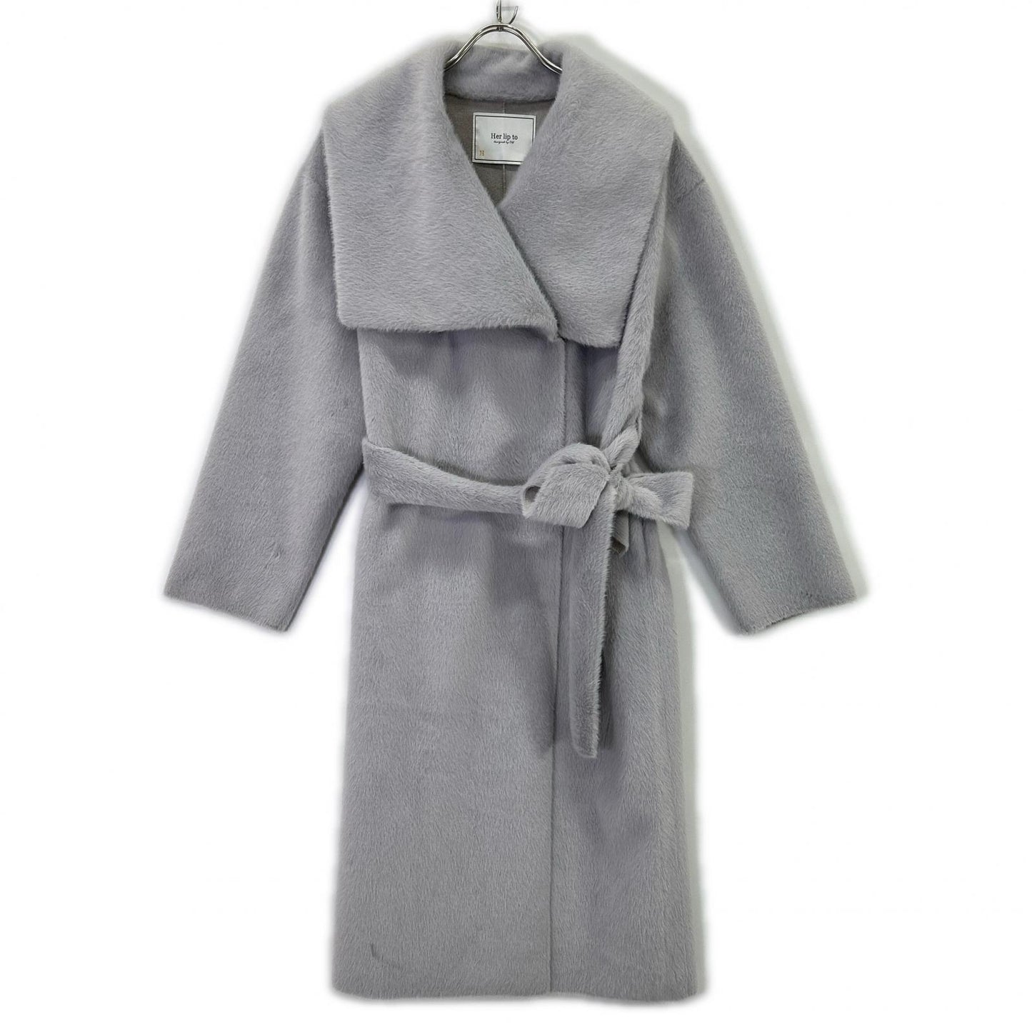 her lip to ハーリップトゥ 1243307086 グレー Grace Wrap エコファー ロングコート コート