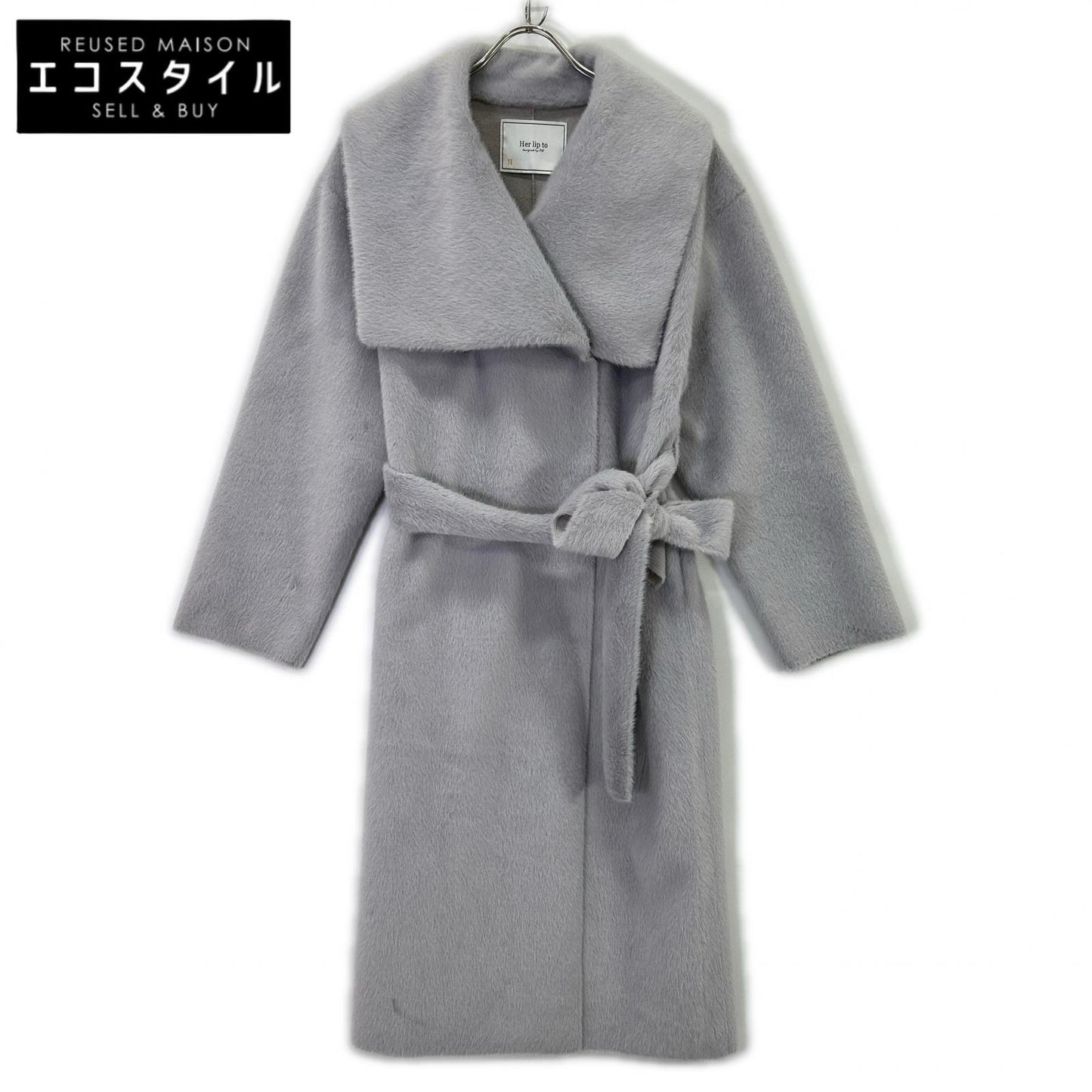 her lip to ハーリップトゥ 1243307086 グレー Grace Wrap エコファー ロングコート コート