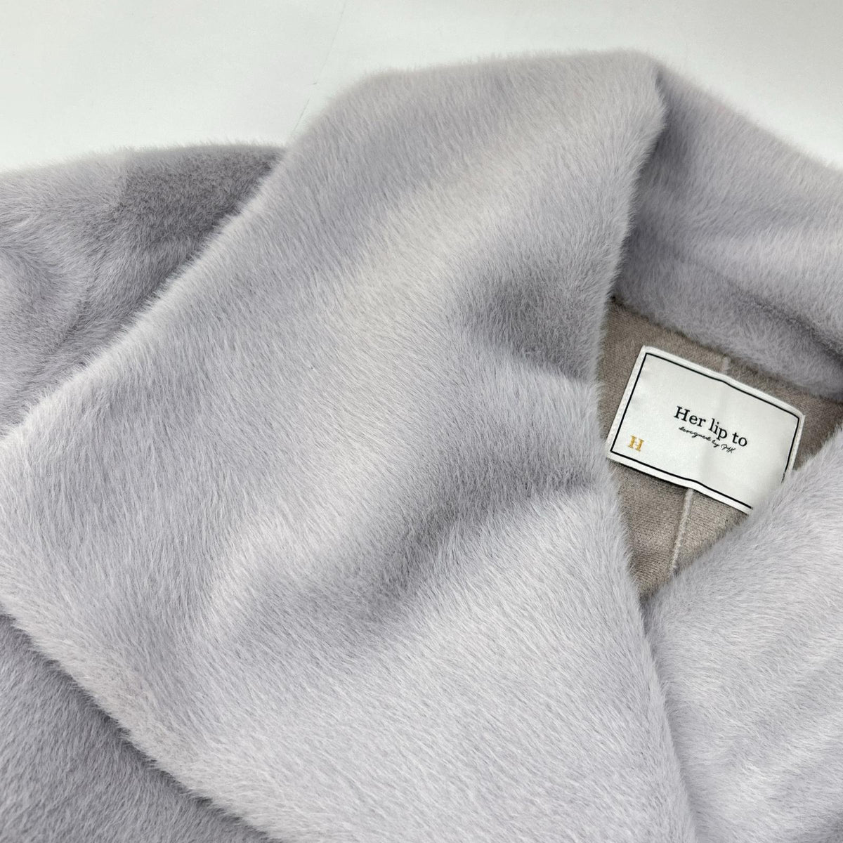 her lip to ハーリップトゥ 1243307086 グレー Grace Wrap エコファー ロングコート コート