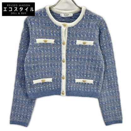 Her lip to Her lip to 1244202171 Blue Tweed Cardigan Jacket Jacket M