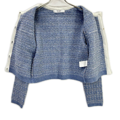 Her lip to Her lip to 1244202171 Blue Tweed Cardigan Jacket Jacket M