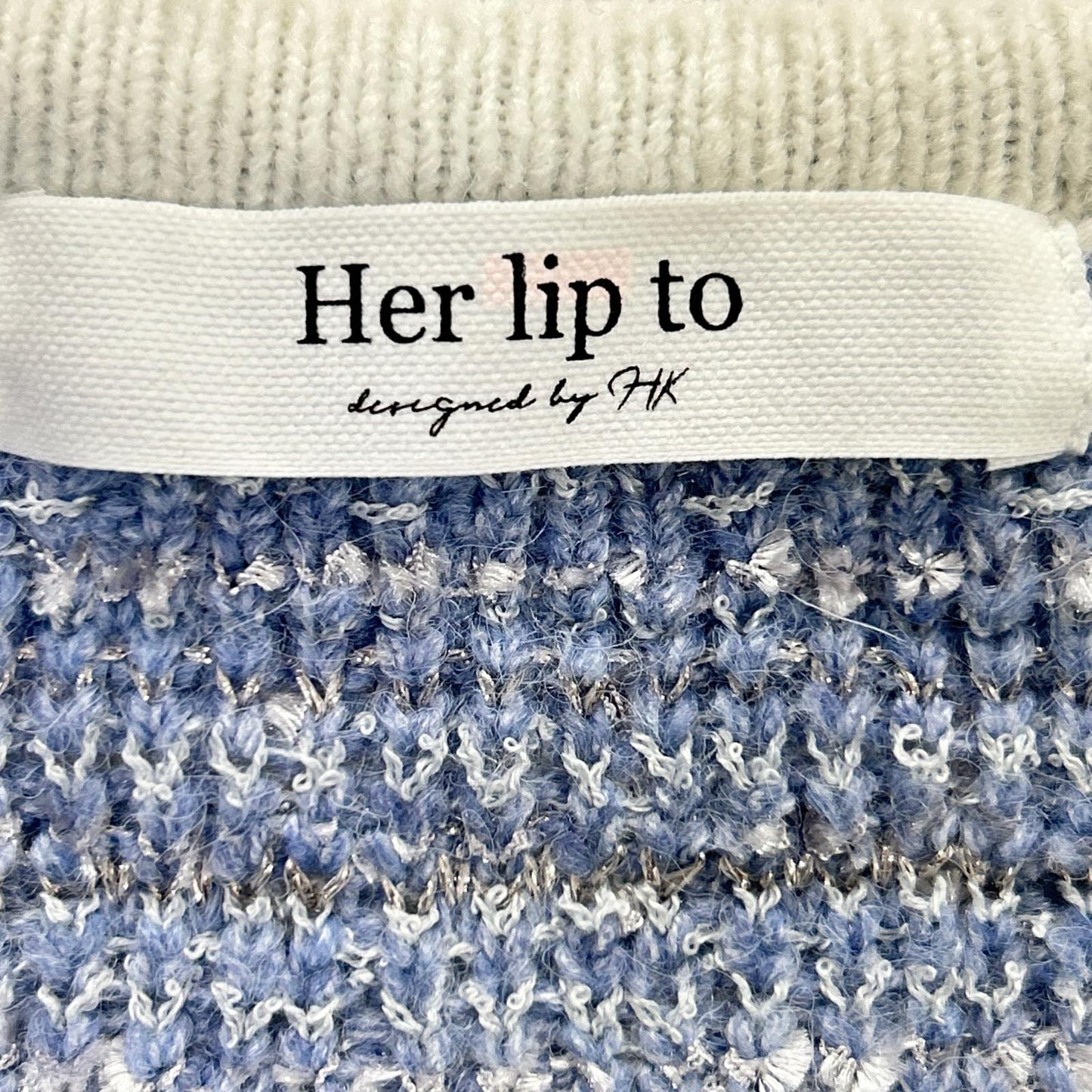 Her lip to Her lip to 1244202171 Blue Tweed Cardigan Jacket Jacket M