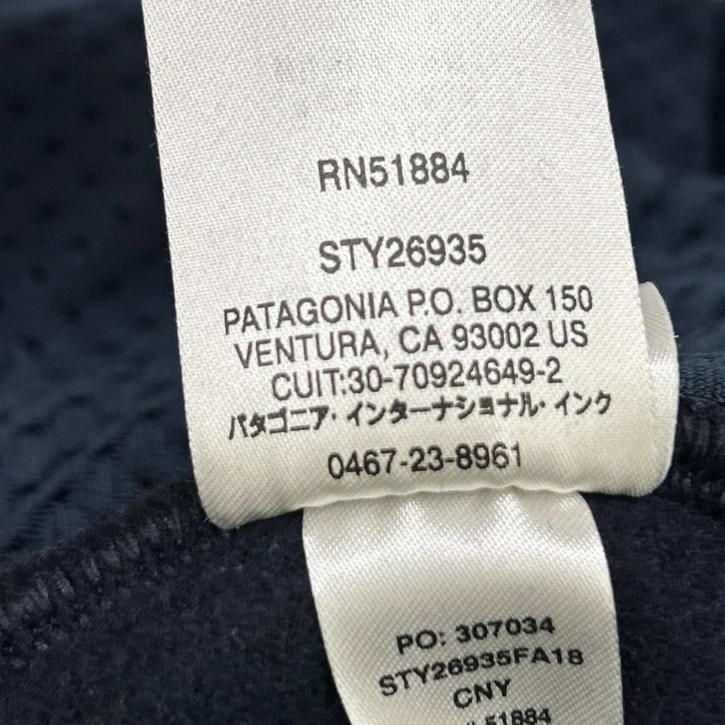 patagonia 巴塔哥尼亚 26935FA18 海军蓝 羊毛涤纶 抓绒 夹克 S