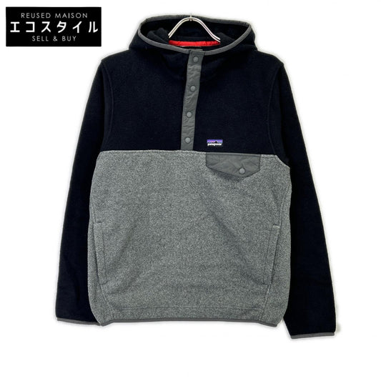 patagonia パタゴニア ブラック×グレー SYNCHILLA ハーフボタン プルオーバーフリース パーカー トップス