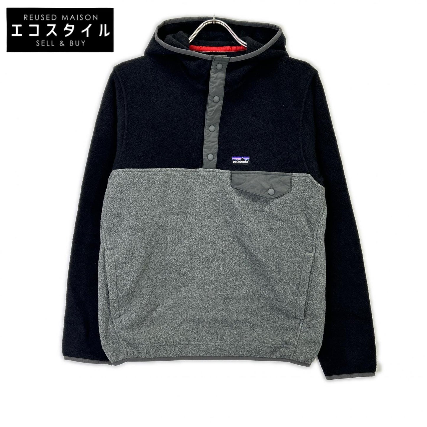 patagonia Patagonia Black x Gray SYNCHILLA Half-Button Pullover Fleece Hoodie Top
