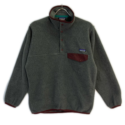 patagonia パタゴニア グレー×ボルドー SYNCHILLA フリース スナップ T ジャケット