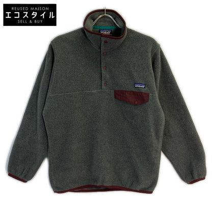 Patagonia パタゴニア グレー×ボルドー SYNCHILLA フリース スナップ T ジャケット