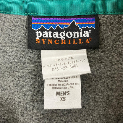 Patagonia パタゴニア グレー×ボルドー SYNCHILLA フリース スナップ T ジャケット