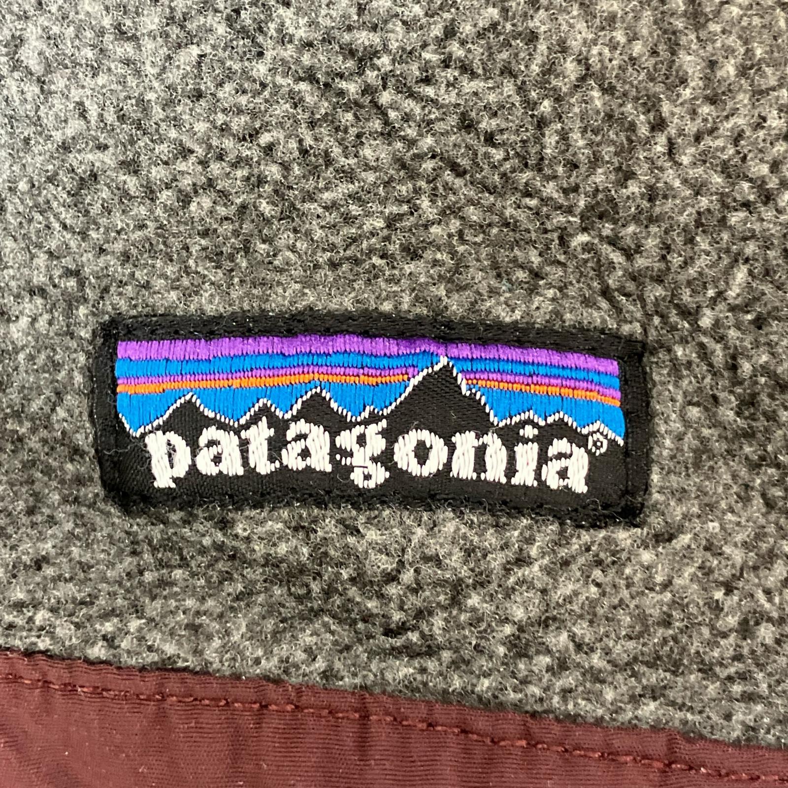 Patagonia パタゴニア グレー×ボルドー SYNCHILLA フリース スナップ T ジャケット