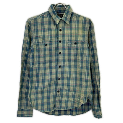 RRL Blue Check Western Flannel Shirt Tops