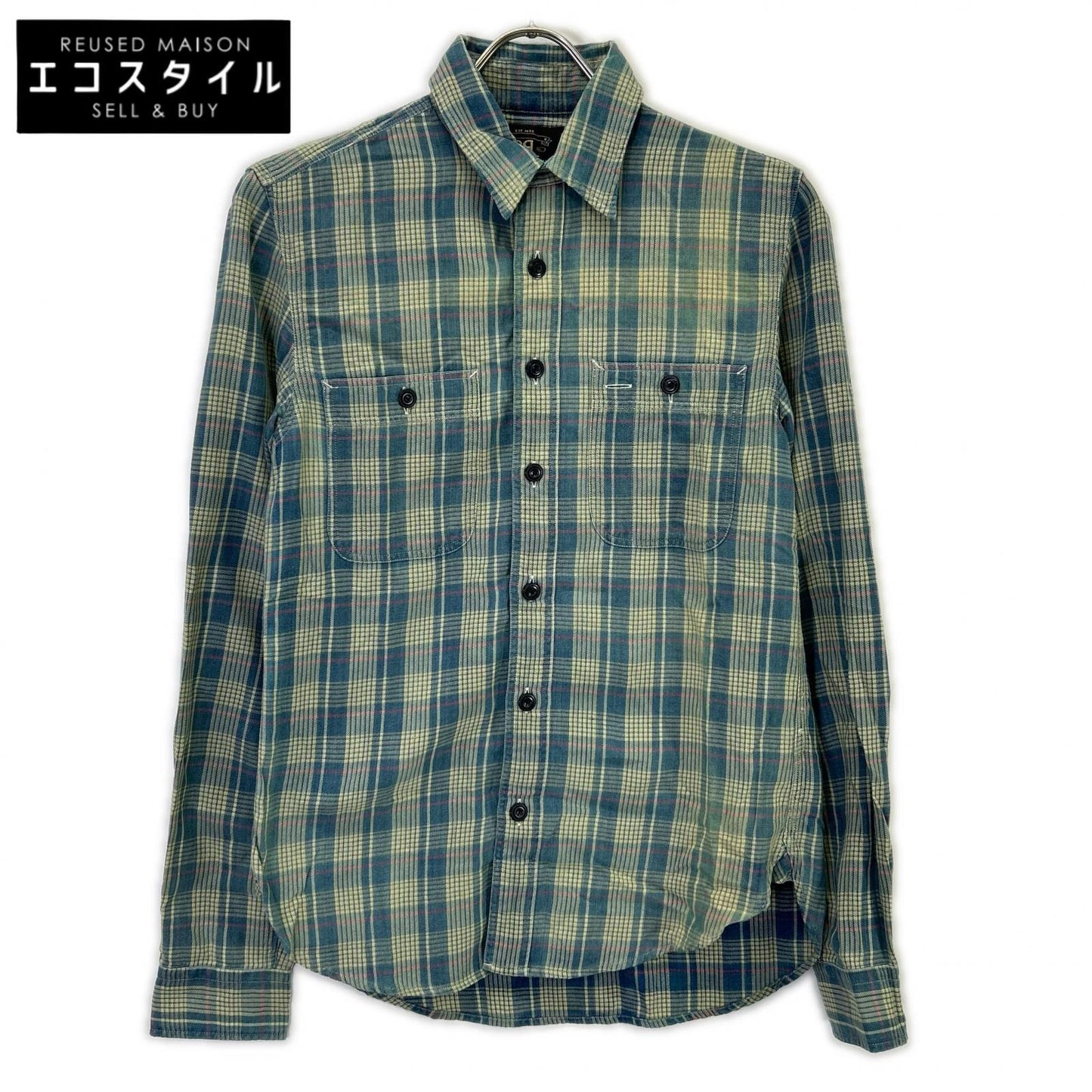 RRL Blue Check Western Flannel Shirt Tops