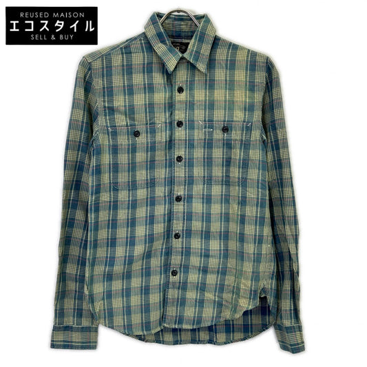 RRL ダブルアールエル ブルー系 チェック ウエスタンネルシャツ トップス
