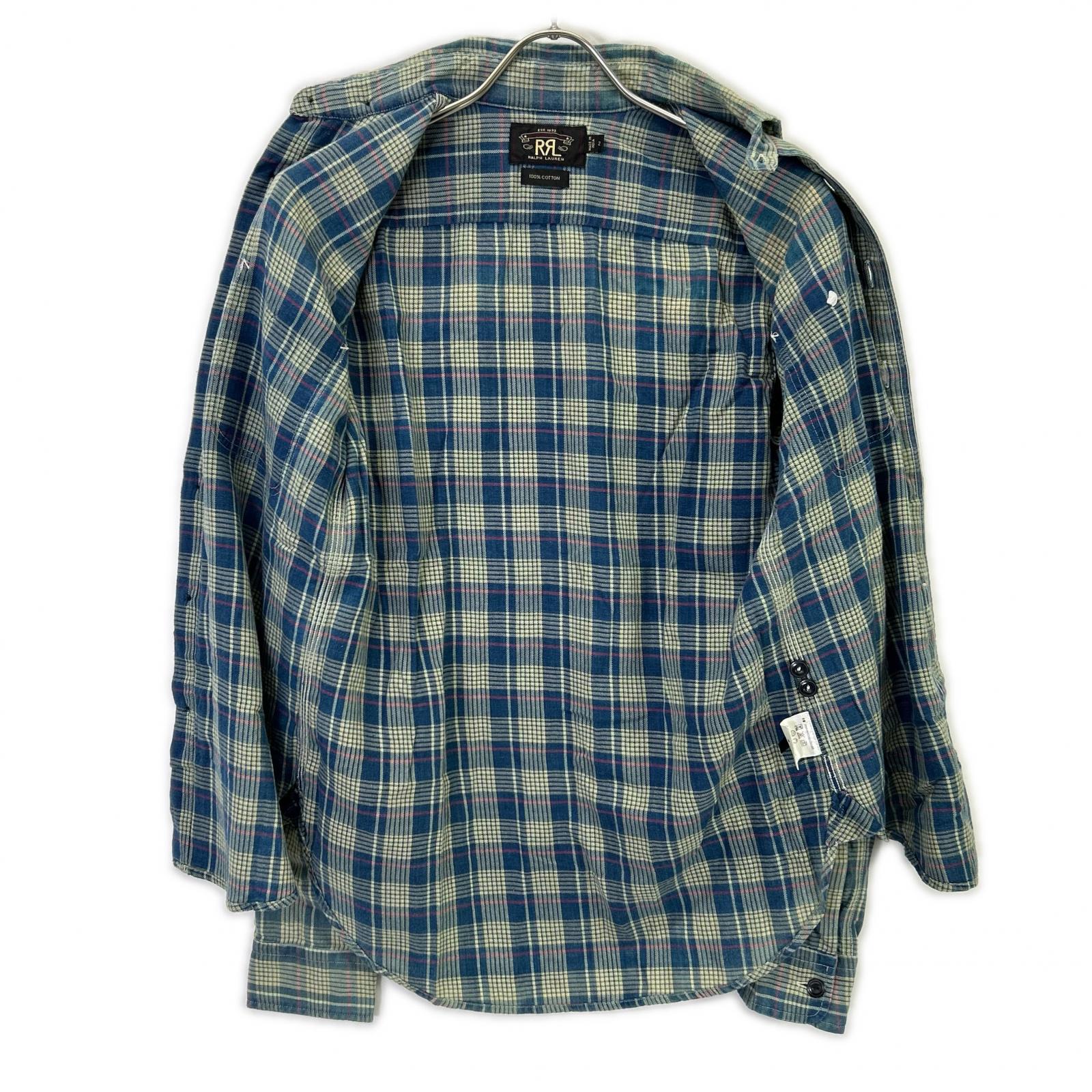 RRL Blue Check Western Flannel Shirt Tops
