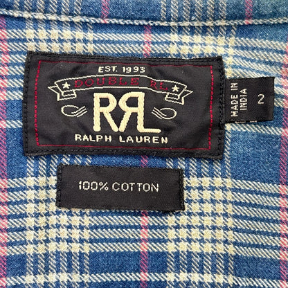RRL Blue Check Western Flannel Shirt Tops