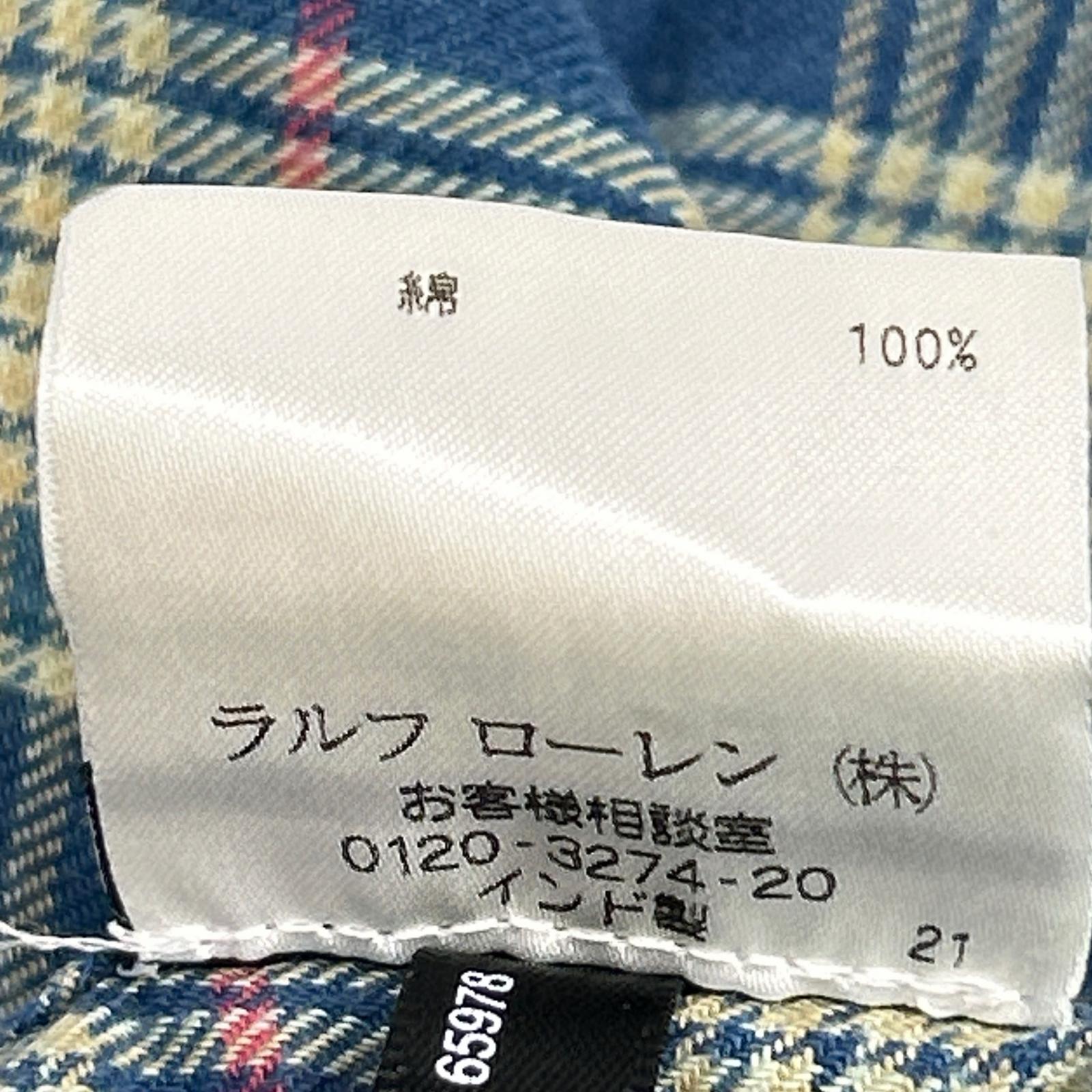 RRL Blue Check Western Flannel Shirt Tops