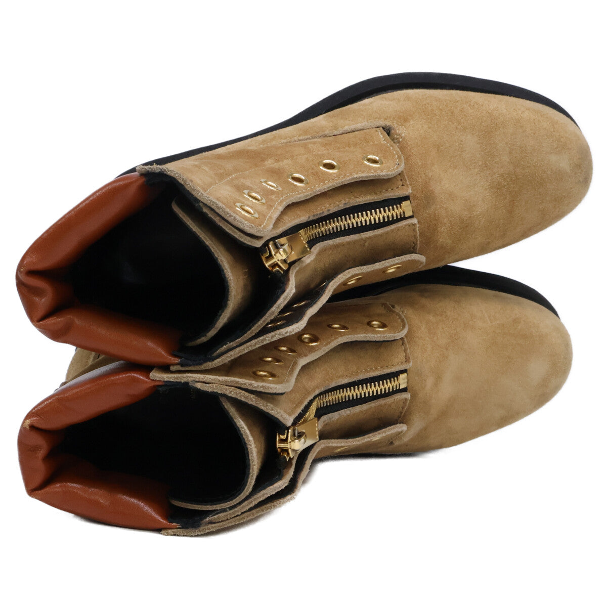 sacai サカイ 20-05249 651 フロントジップ スエード ブーツ シューズ
