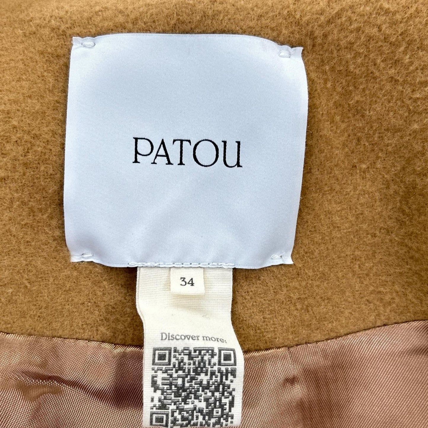 PATOU パトゥ 24A-C0023-0183 キャメル ウール ゴールドボタン クロップド ショートコート コート