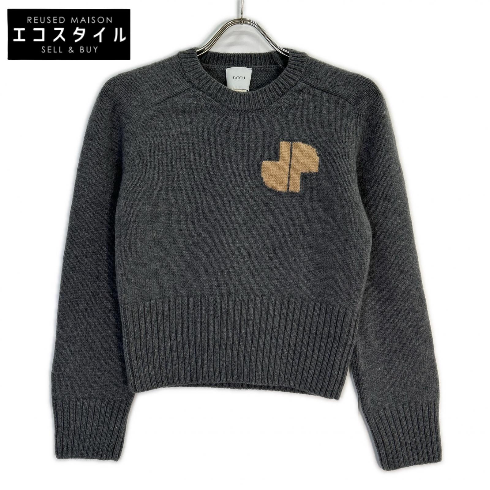 PATOU パトゥ 24A-KN202-8064 グレー ウール ニット スウェット トップス