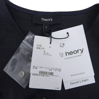 Theory セオリー 未使用 リネン ノースリーブ フレア ワンピース レディース ブラック 0 25年製 ワンピース