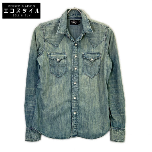 RRL ダブルアールエル インディゴ コットン デニム ウェスタンシャツ トップス