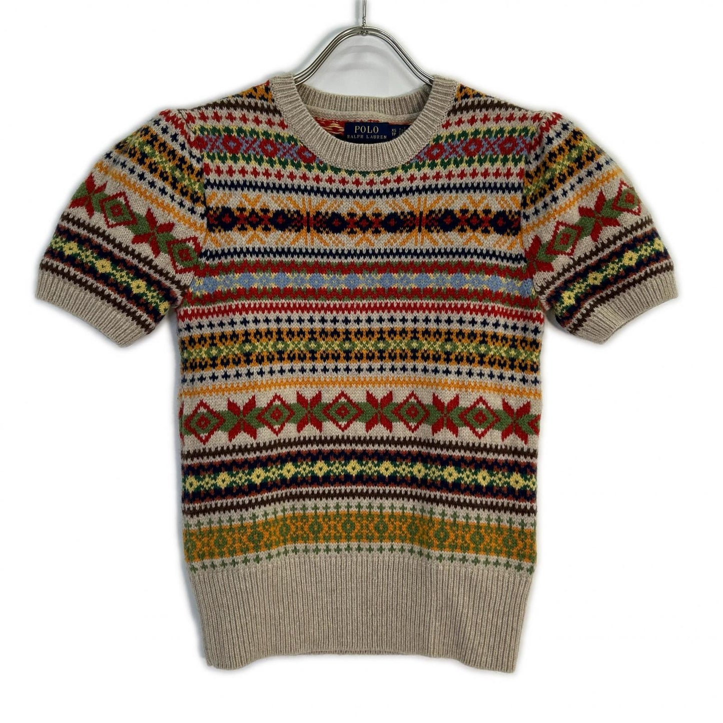POLO RALPH LAUREN Beige Nordic Cashmere Blend Knit Top