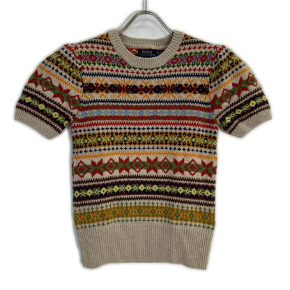 POLO RALPH LAUREN Beige Nordic Cashmere Blend Knit Top