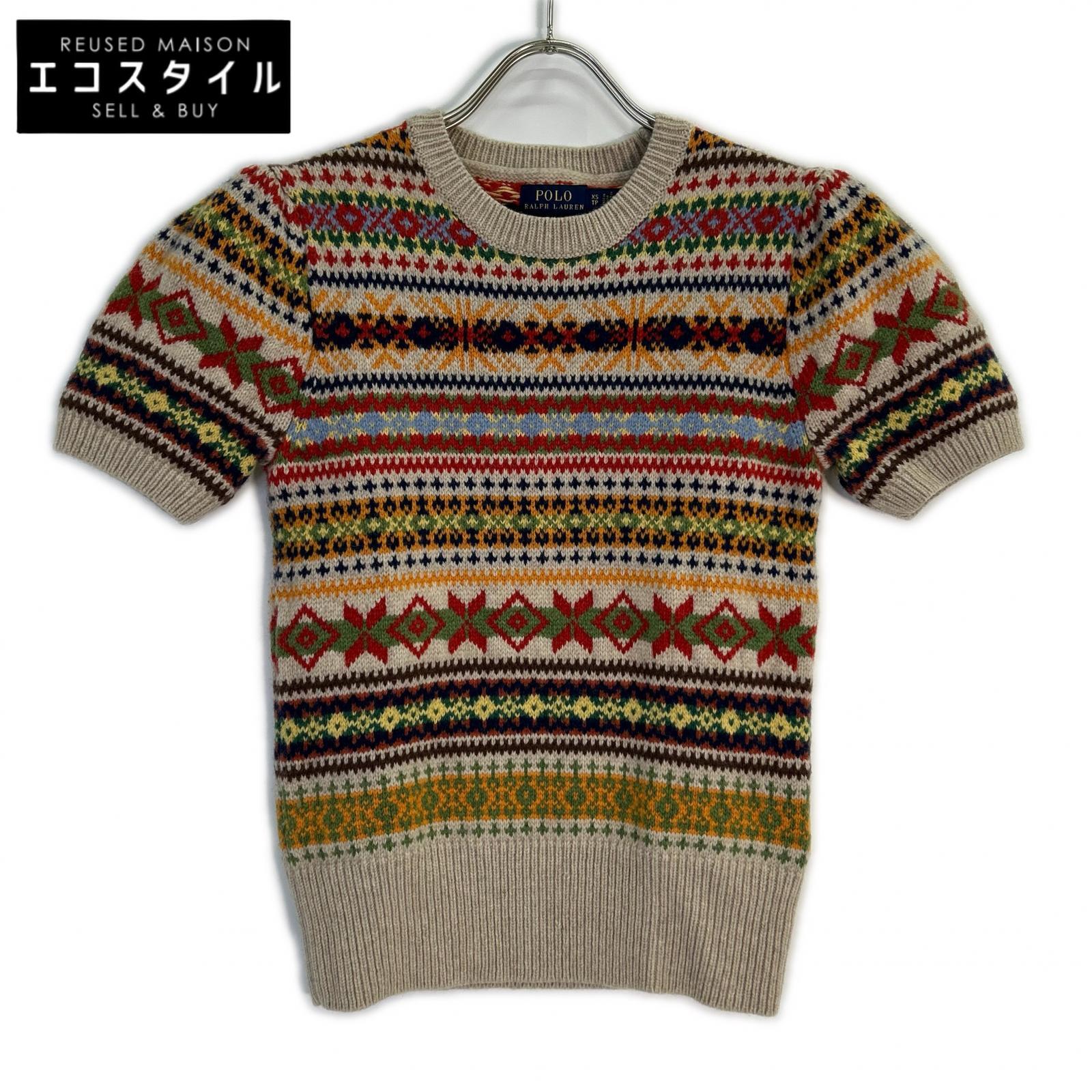 POLO RALPH LAUREN Beige Nordic Cashmere Blend Knit Top