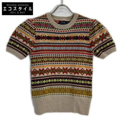 POLO RALPH LAUREN Beige Nordic Cashmere Blend Knit Top