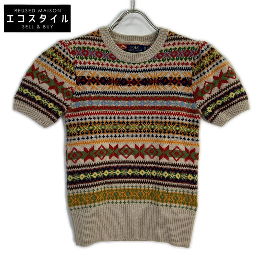 POLO RALPH LAUREN Beige Nordic Cashmere Blend Knit Top