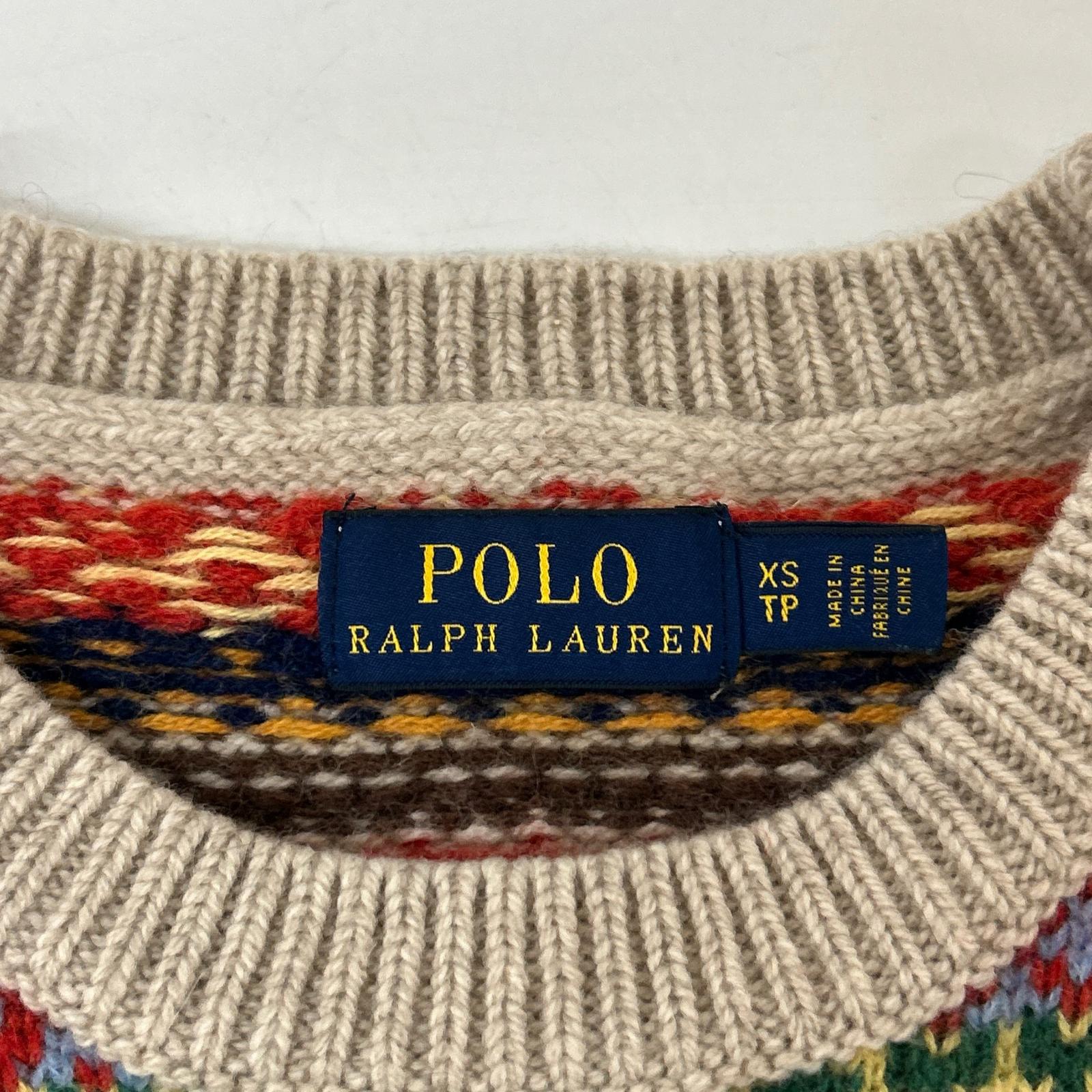 POLO RALPH LAUREN Beige Nordic Cashmere Blend Knit Top