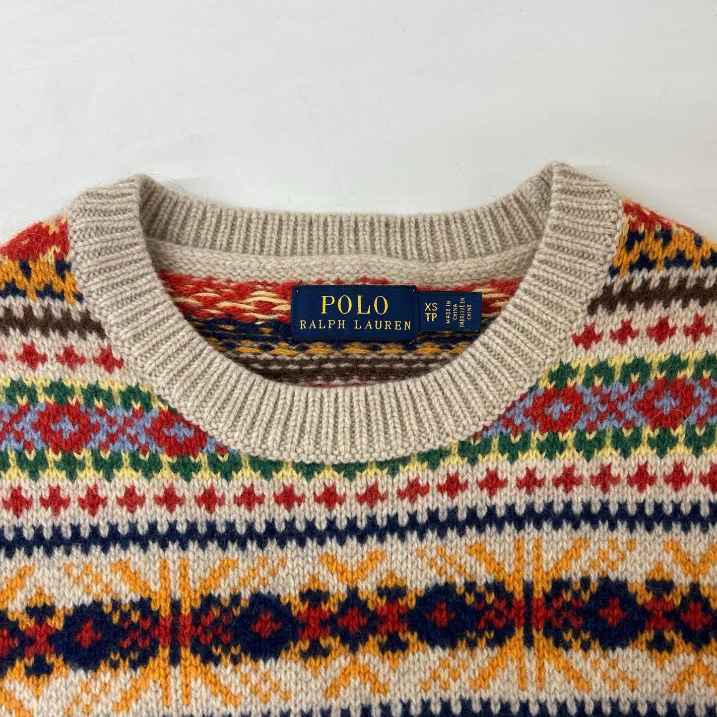POLO RALPH LAUREN Beige Nordic Cashmere Blend Knit Top