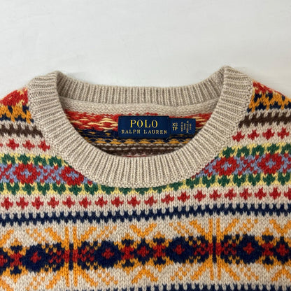POLO RALPH LAUREN Beige Nordic Cashmere Blend Knit Top