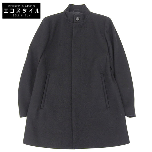 Cashmere Blend Stand Collar Coat Men's Black S Coat S Men's