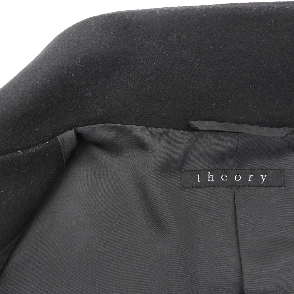 Theory セオリー カシミヤ混 スタンドカラーコート メンズ 黒 ブラック S コート