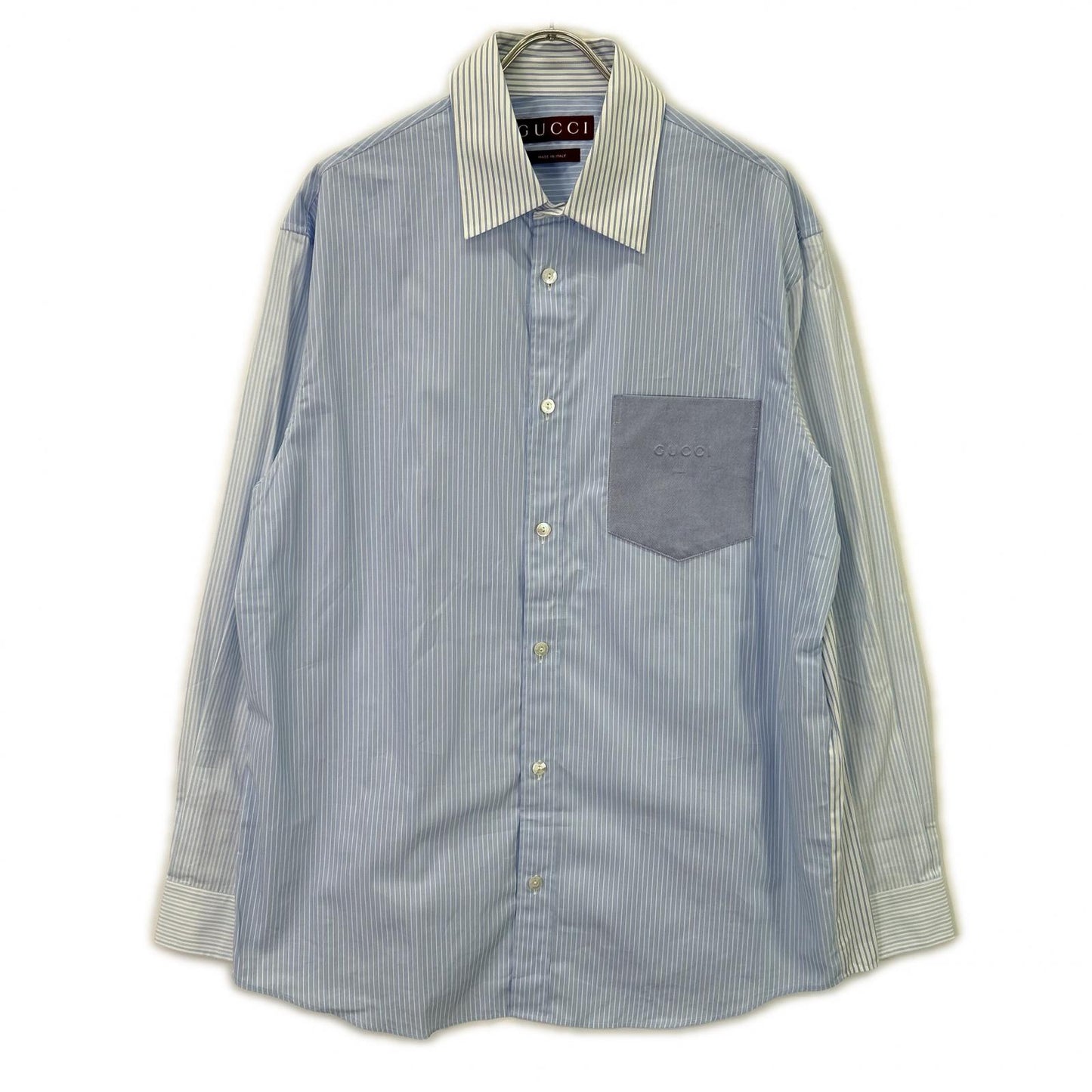 GUCCI グッチ 833294 25AW ブルー ストライプ 長袖シャツ トップス