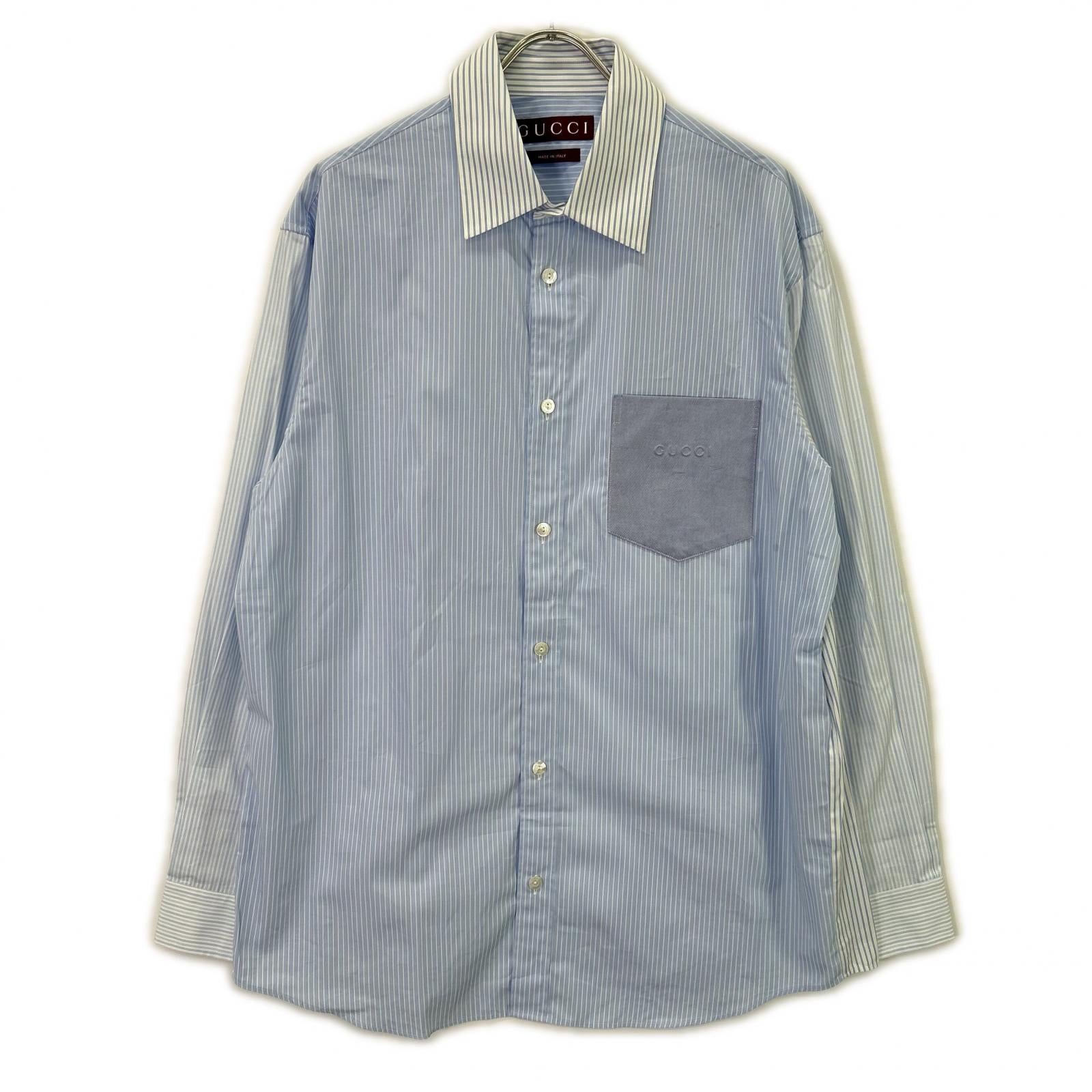 GUCCI グッチ 833294 25AW ブルー ストライプ 長袖シャツ トップス