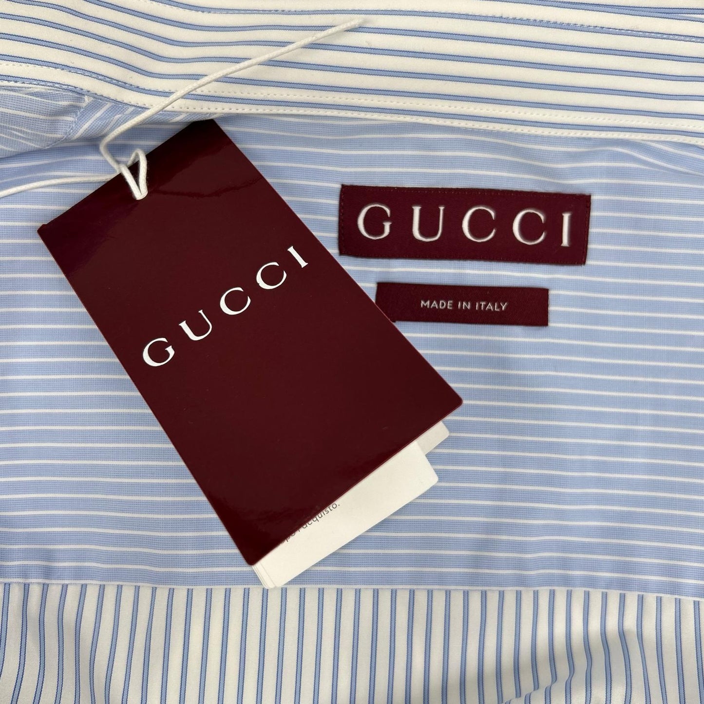 GUCCI グッチ 833294 25AW ブルー ストライプ 長袖シャツ トップス