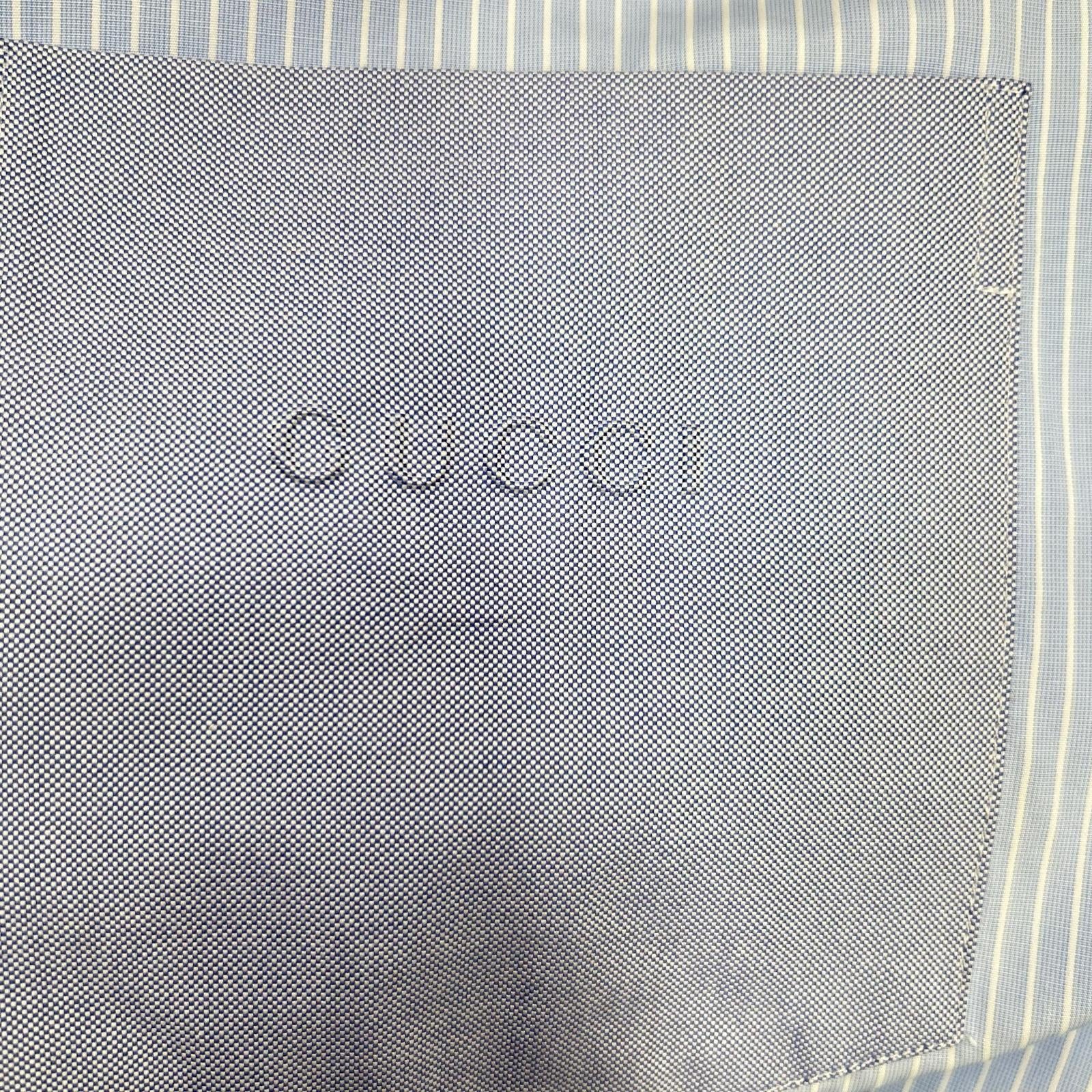 GUCCI グッチ 833294 25AW ブルー ストライプ 長袖シャツ トップス