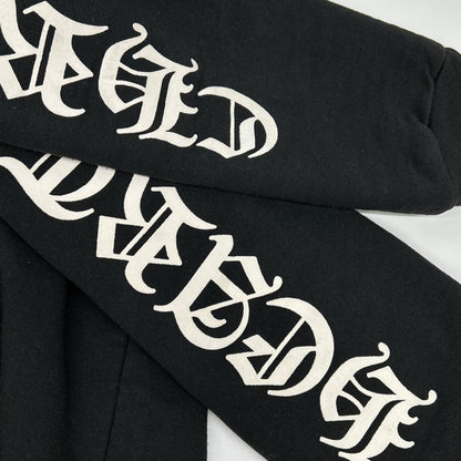 Chrome hearts クロムハーツ ブラック コットン×ポリエステル フローラル クロス ホースシュー プルオーバーフーディ トップス