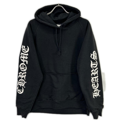 Chrome hearts クロムハーツ ブラック コットン×ポリエステル フローラル クロス ホースシュー プルオーバーフーディ トップス