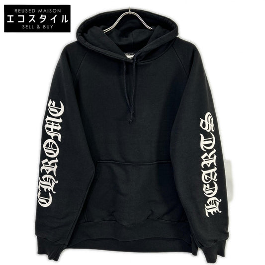 Chrome Hearts クロムハーツ ブラック コットン×ポリエステル フローラル クロス ホースシュー プルオーバーフーディ トップス