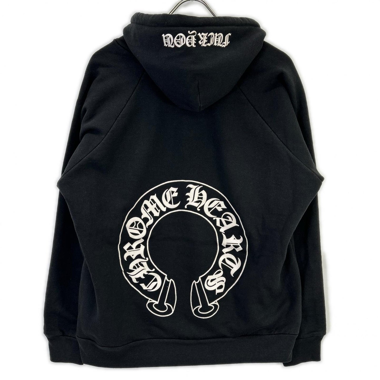 Chrome Hearts クロムハーツ ブラック コットン×ポリエステル フローラル クロス ホースシュー プルオーバーフーディ トップス