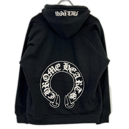 Chrome Hearts クロムハーツ ブラック コットン×ポリエステル フローラル クロス ホースシュー プルオーバーフーディ トップス