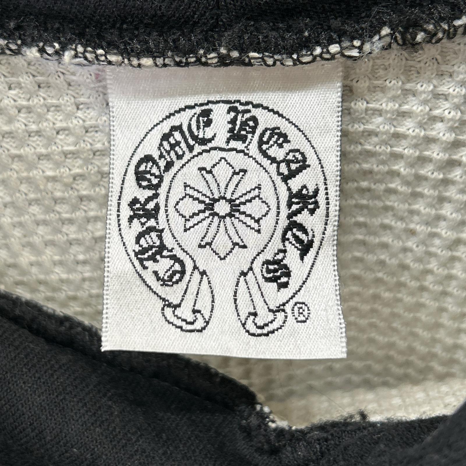 Chrome hearts クロムハーツ ブラック コットン×ポリエステル フローラル クロス ホースシュー プルオーバーフーディ トップス