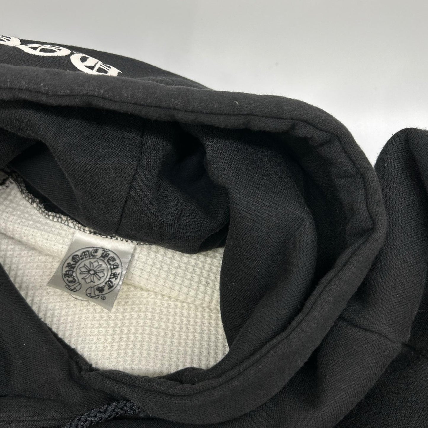Chrome hearts クロムハーツ ブラック コットン×ポリエステル フローラル クロス ホースシュー プルオーバーフーディ トップス