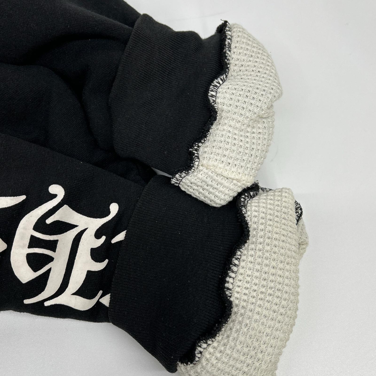 Chrome hearts クロムハーツ ブラック コットン×ポリエステル フローラル クロス ホースシュー プルオーバーフーディ トップス