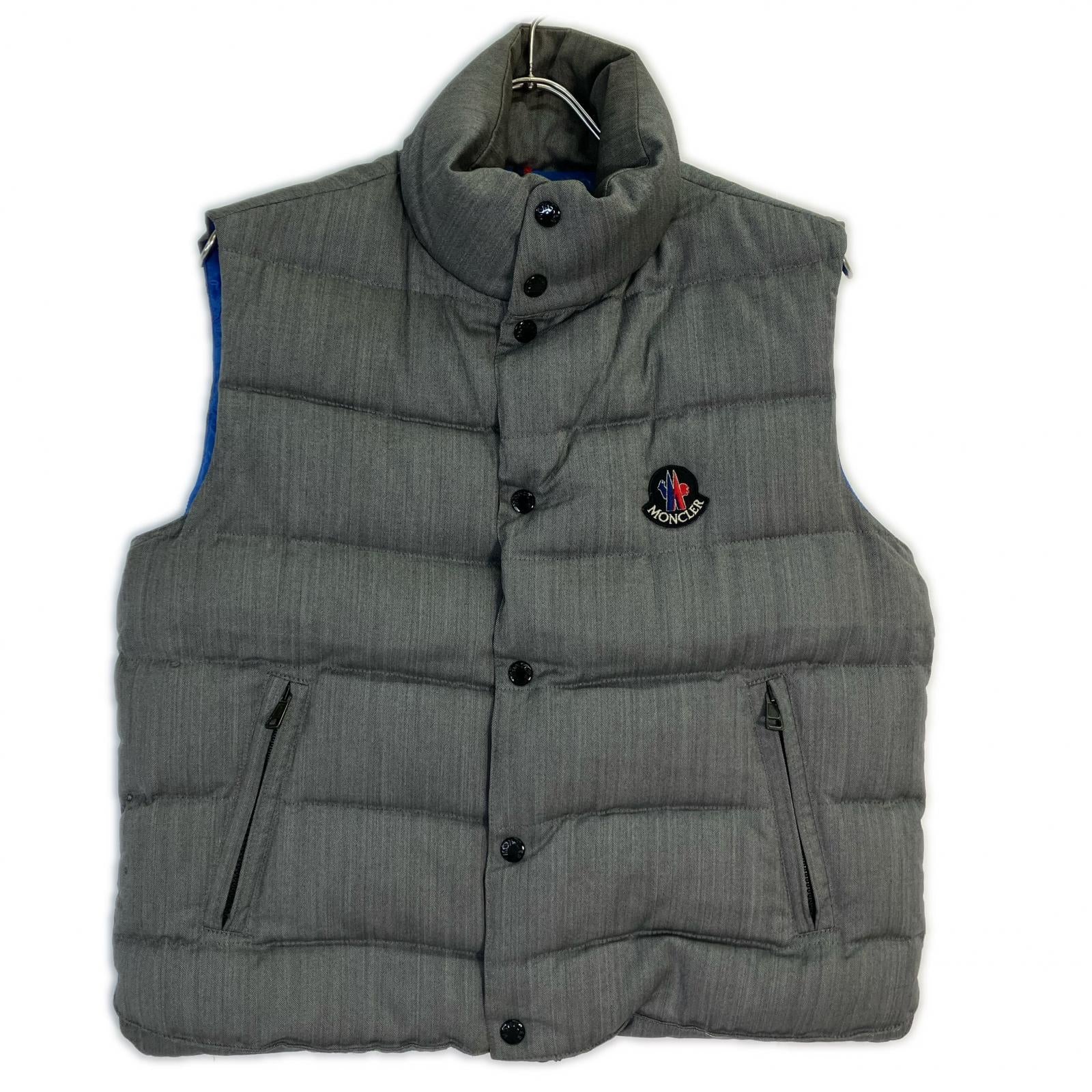 MONCLER Moncler Domestic Regular 43308 Gray Herringbone CHABRE Down Vest Vest